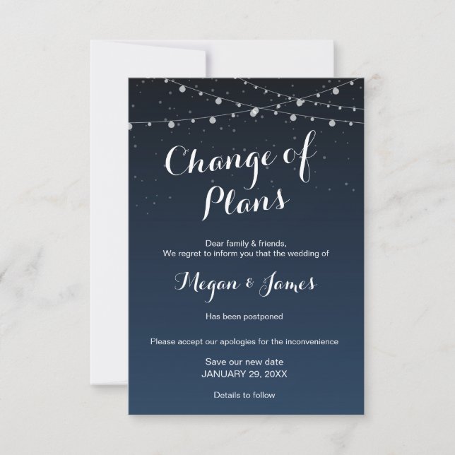 Invitation Nuit étoilée de mariage bleu de la marine céleste (Devant)