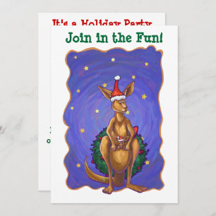 Invitation Nuit étoilée de Noël Kangaroo