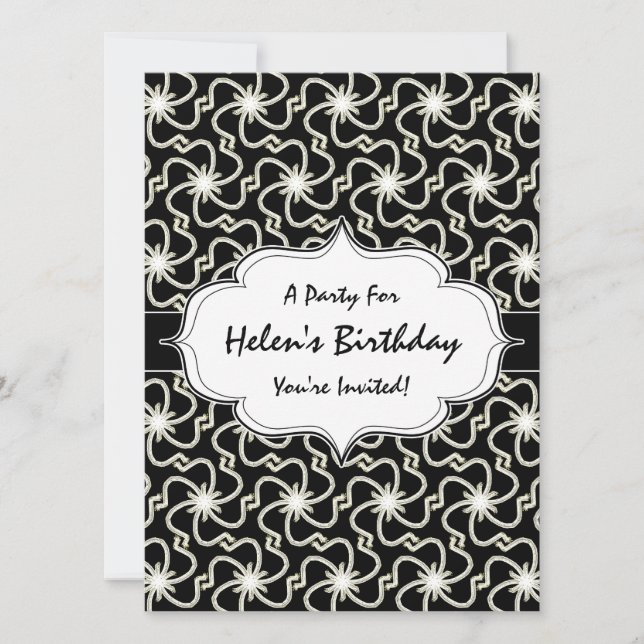 Invitation Nuit étoilée motif élégant de l'art déco en forme  (Devant)