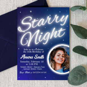 Invitation Nuit étoilée - Sous les étoiles avec photo