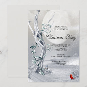Invitation Nuit Hiver Décor & Cardinals Fête de Noël