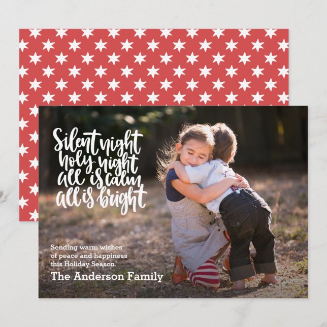 Invitation Nuit Silencieuse Nuit Sainte Photo Noël (Devant / Derrière)