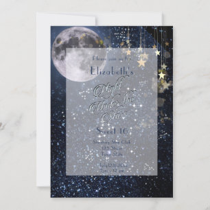 Invitation Nuit sous les étoiles Sweet 16 Pleine lune Gold