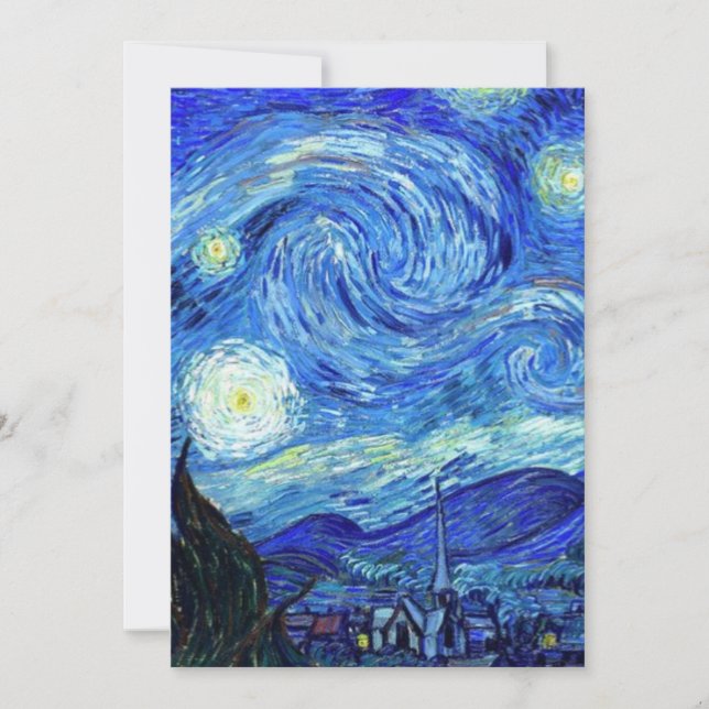 Invitation Nuit Starry Par Vincent Van Gogh (Devant)