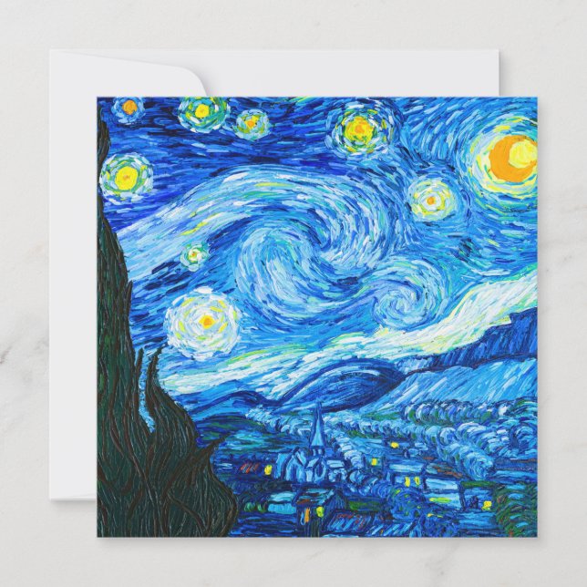 Invitation Nuit Van Gogh Starry (Devant)