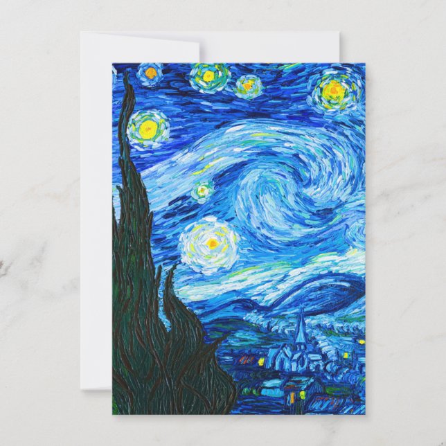 Invitation Nuit Van Gogh Starry (Devant)