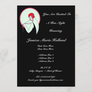 Invitation Nuit vintage chique de poule de ~ d'aileron