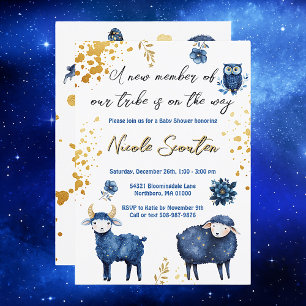 Invitation Nuit Whimsical Woodland : Un bébé est sur le chemi