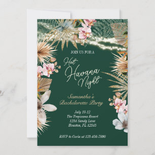 Invitation Nuits chaudes d'Havane Tropical Cuban Enterrement 