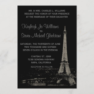 Invitation Nuits dans le mariage de Paris