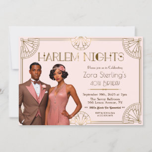 Invitation Nuits de Harlem Anniversaire Afro-Américain
