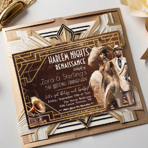 Invitation Nuits de Harlem Gatsby 1920 Afro-Américain 
