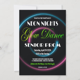 Invitation Nuits de Neon Prom Envoi au lycée