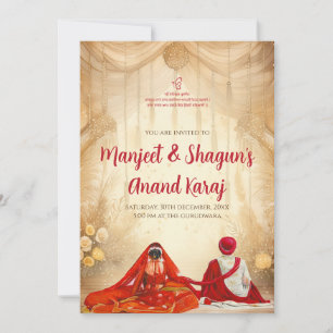 Invitation numérique Anand Karaj invitations sikhe