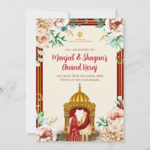 Invitation numérique Anand Karaj Sikh invite