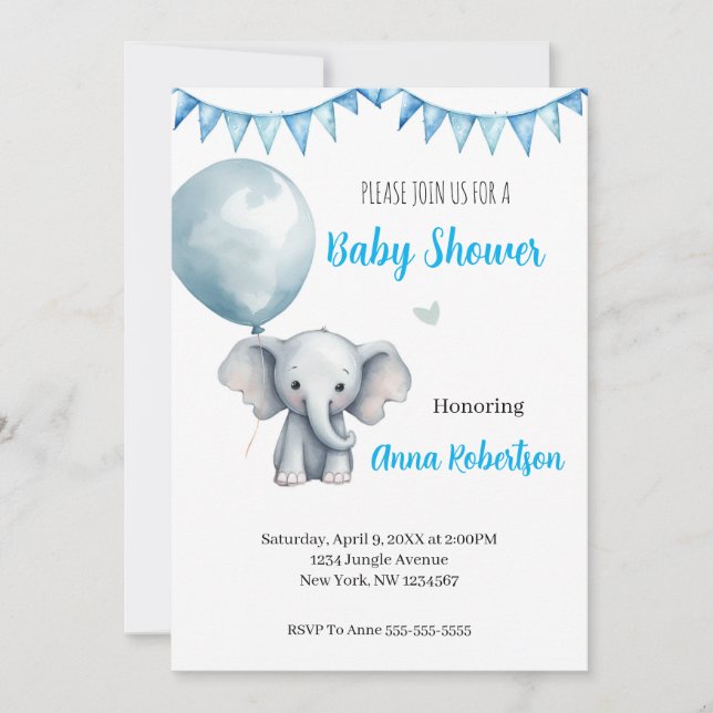 Invitation numérique baby shower (Devant)