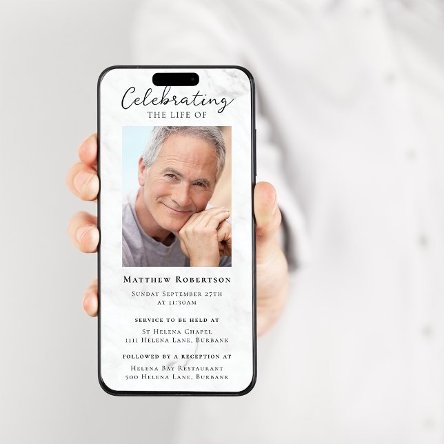 Invitation numérique de la photo de marbre (Créateur téléchargé)