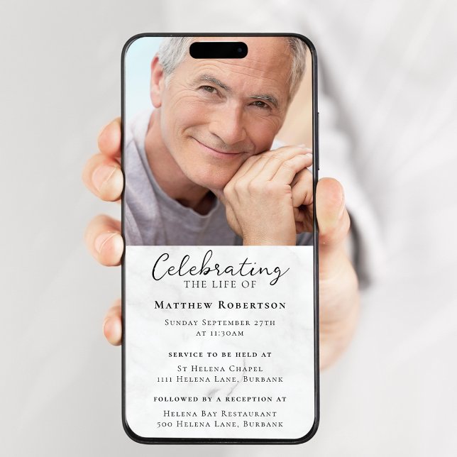 Invitation numérique de la photo de marbre (Créateur téléchargé)