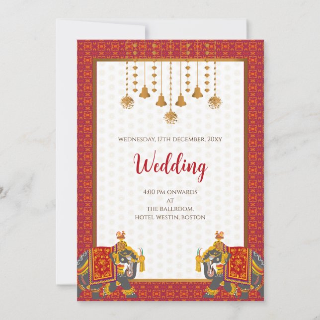 Invitation numérique de mariage hindou indien mari (Devant)