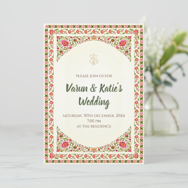 Invitation numérique de mariage hindou Invitation  (Debout devant)