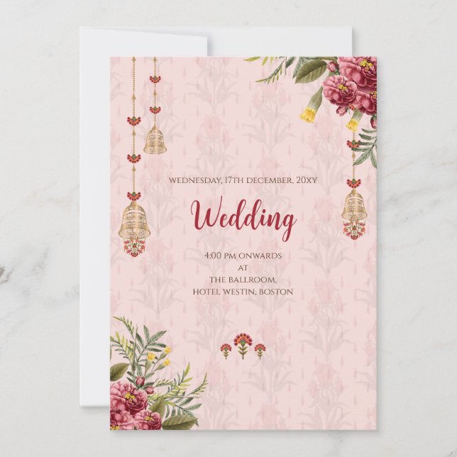 Invitation numérique de mariage hindou mariage ind (Devant)