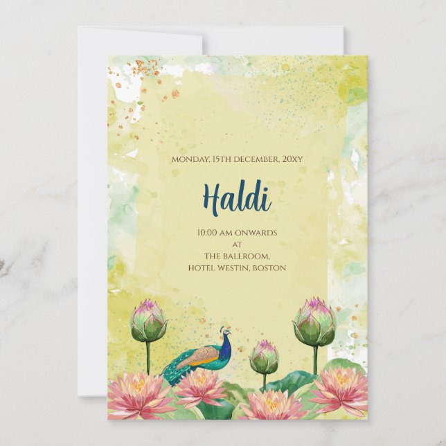 Invitation numérique Haldi et carte de mariage ind (Devant)