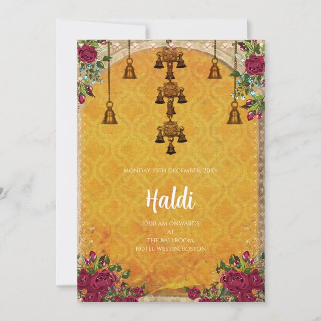 Invitation numérique Haldi et carte de mariage ind (Devant)
