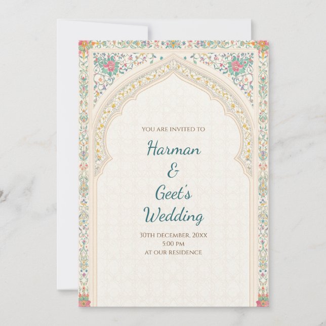 Invitation numérique hindouiste Cartes de mariage  (Devant)