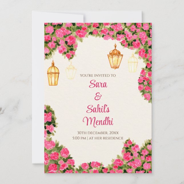 Invitation numérique Mehendi & Carte d'invitation  (Devant)