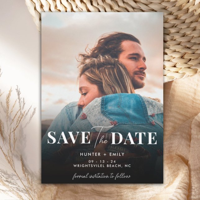 Invitation Numérique photo minimaliste Enregistrer le Mariage (Créateur téléchargé)