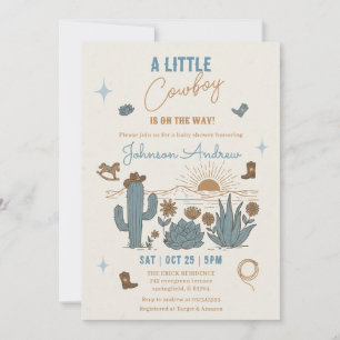 Invitation numérique pour Baby Shower Cow-Boy pers