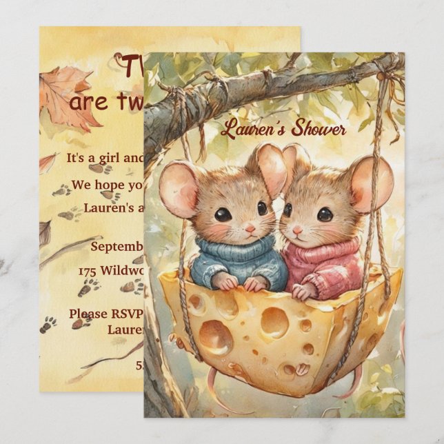 Invitation numérique pour jumeaux bébé garçon fill (Devant / Derrière)