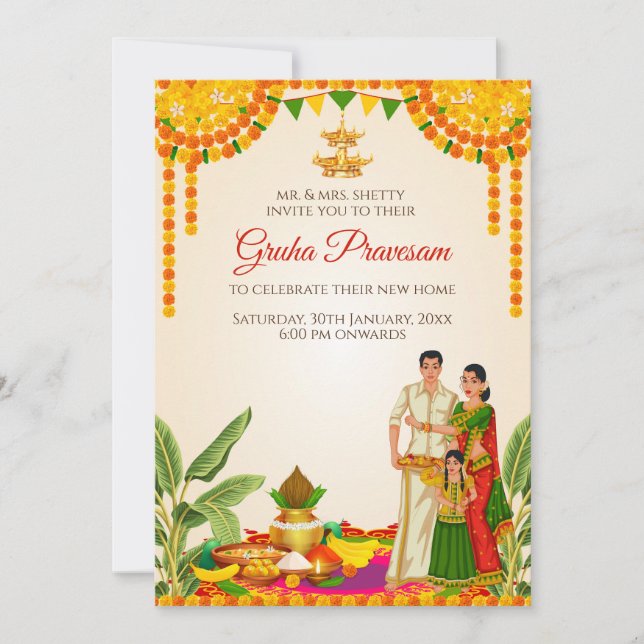 Invitation numérique pour la cérémonie de bénédict (Devant)