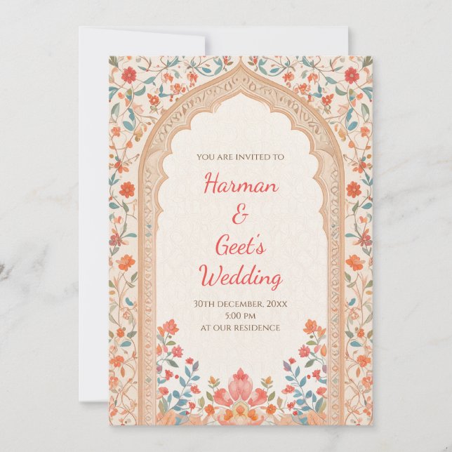 Invitation numérique pour mariage indien carte d'i (Devant)