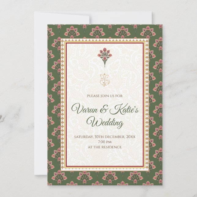 Invitation numérique pour mariage indien comme les (Devant)