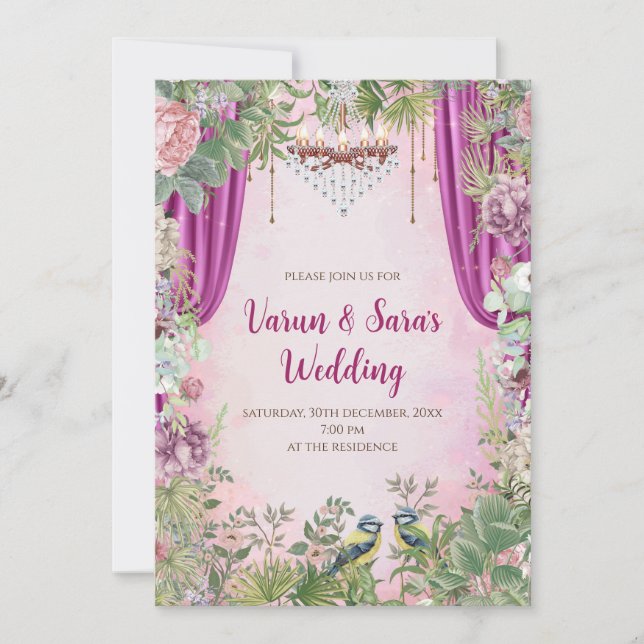 Invitation numérique pour mariage indien hindou (Devant)