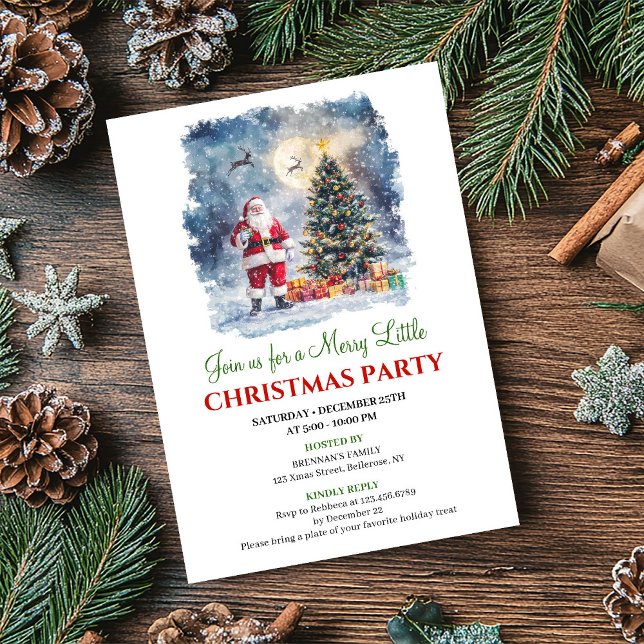 Invitation numérique pour une scène de Noël minima (Minimalist Cozy Christmas Scene Digital Invitation)