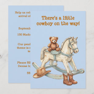 Invitation numérique vintage Little Cowboy