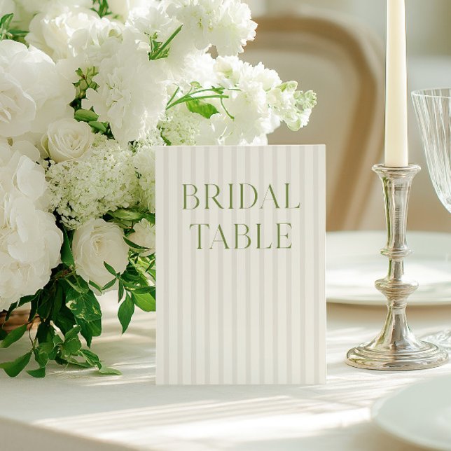 Invitation Numéro de la table de mariage du Mariage vert et b (Classic Sage Green & Beige Wedding Table Number)