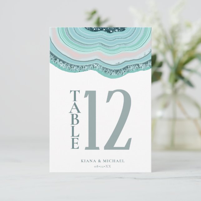 Invitation Numéro de la table de Parties scintillant de la gé (Debout devant)