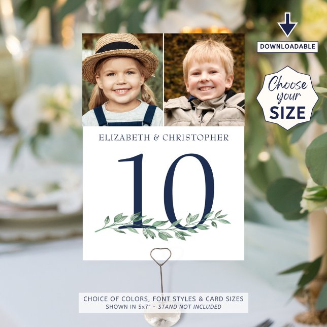 Invitation Numéro de la table mariage Signer Photos en couple (Créateur téléchargé)