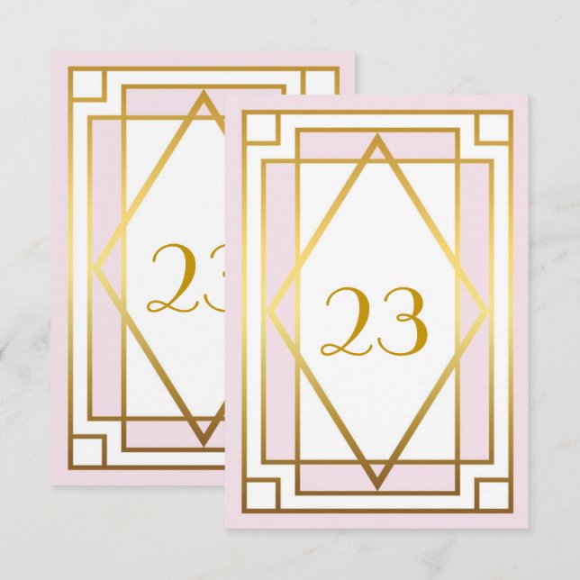Invitation Numéro de table, Gatsby le Magnifique, élégant, ch (Devant / Derrière)
