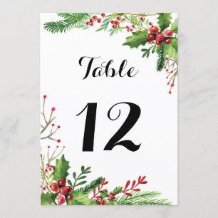Invitation Numéro de tableau Aquarelle botanique mariage