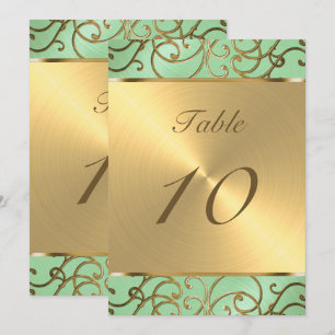 Invitation Numéro de tableau des torrents de fibres d'or