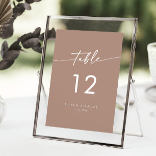 Invitation Numéro de tableau du Mariage Boho Chic Neutral