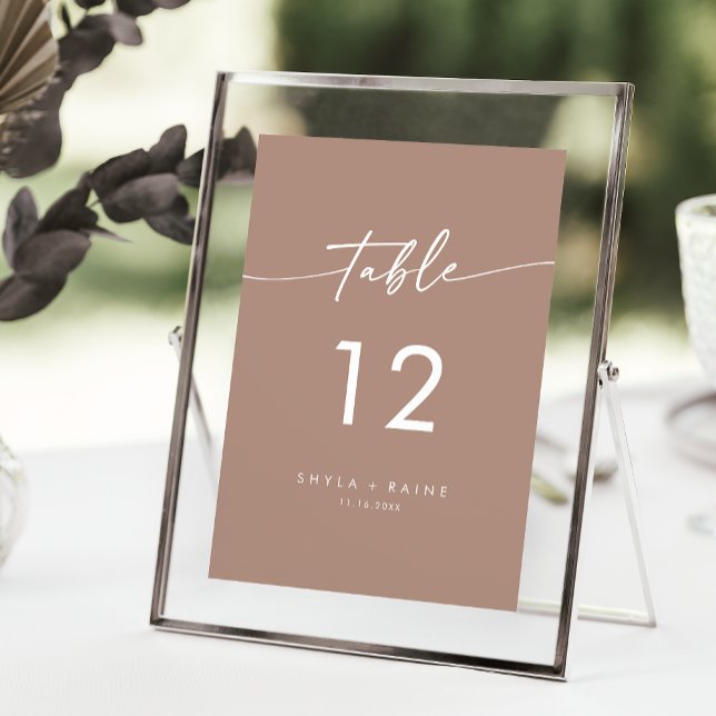Invitation Numéro de tableau du Mariage Boho Chic Neutral (Créateur téléchargé)