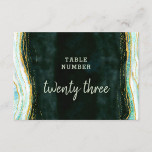 Invitation Numéro de tableau du Mariage turquoise Vert & Or A