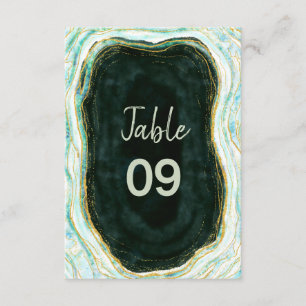 Invitation Numéro de tableau du Mariage turquoise Vert & Or A