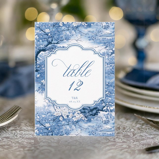 Invitation Numéro de tableau du Motif Mariage Chinoiserie ID1 (Créateur téléchargé)