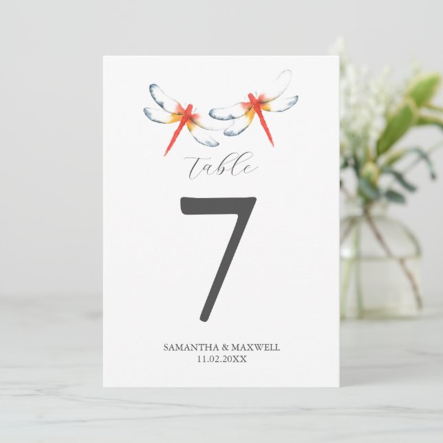 Invitation Numéro de tableau imprimable Mariage de destinatio (Debout devant)